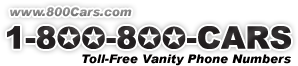 800CARS.com - Toll-Free Vanilty Numbers - Go to home Page